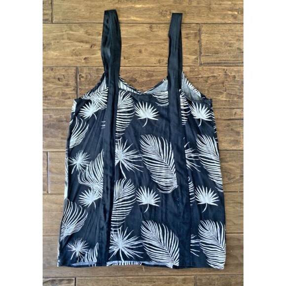 Hurley Mini Sundress Black White Palms Sz Large Lightweight Summer Beach - Picture 3 of 9